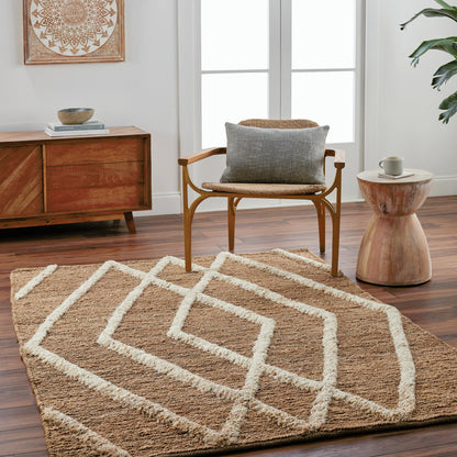 Hadley HDE-2300 Indoor/Outdoor Rug by Surya in tan. Made from main: 100% jute in a unique style.