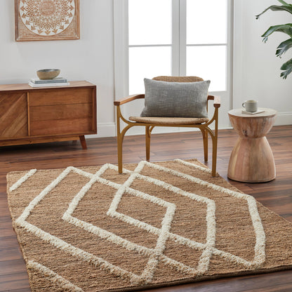 Hadley HDE-2300 Indoor/Outdoor Rug by Surya in tan. Made from main: 100% jute in a unique style.