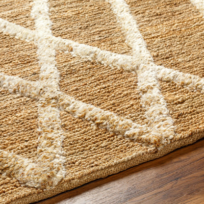 Hadley HDE-2300 Indoor/Outdoor Rug by Surya in tan. Made from main: 100% jute in a unique style.