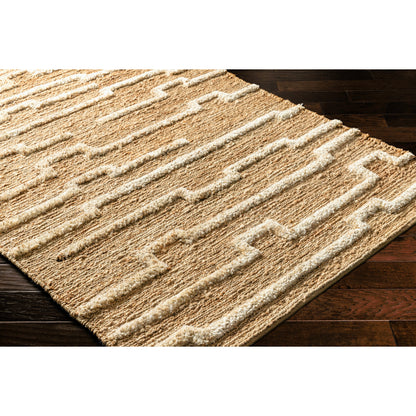 Hadley HDE-2301 Indoor/Outdoor Rug by Surya in tan. Made from main: 100% jute in a unique style.