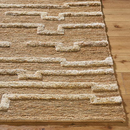 Hadley HDE-2301 Indoor/Outdoor Rug by Surya in tan. Made from main: 100% jute in a unique style.