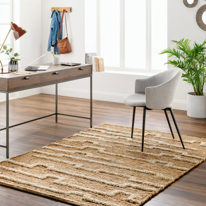 Hadley HDE-2301 Indoor/Outdoor Rug by Surya in tan. Made from main: 100% jute in a unique style.