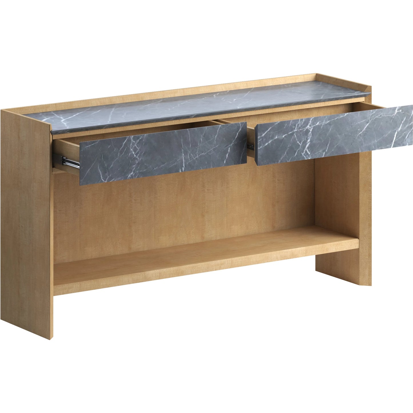 004 SI-2447942 | Additional Silo | Loft Console Table by A.R.T. Furniture in natural maple. Made from poplar, rubberwood, figured maple, marble in a modern style.
