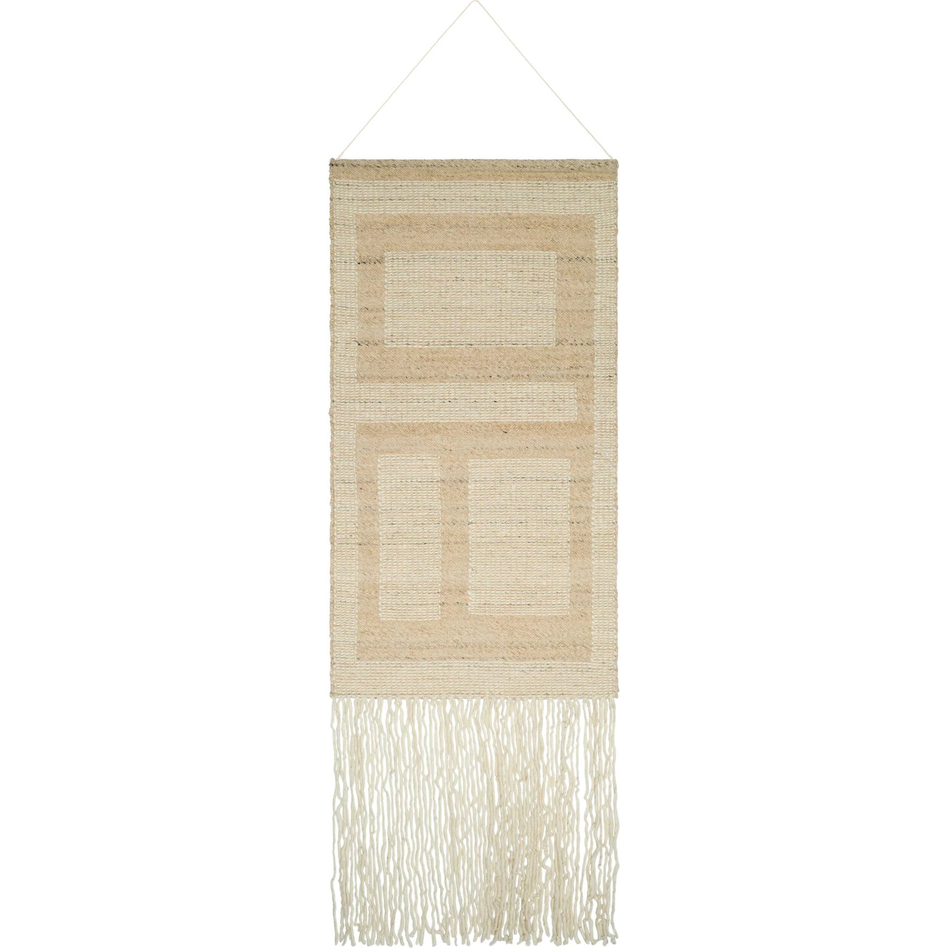 Hadrian 541874 Wall Decor by Surya in ivory, sand, cream. Made from wool, cotton, wood in a rustic style.
