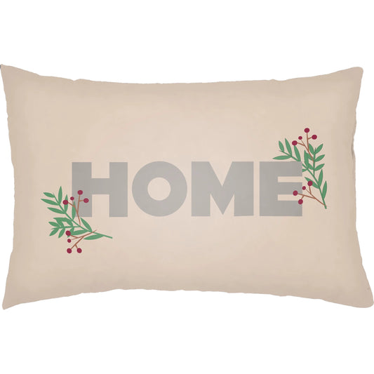 Holiday Home Pillow - 24778 by Livabliss in ash, pearl, ivory. Made from front: 100% polyester, back: 100% polyester, fill: polyester, polyfill in a modern style.