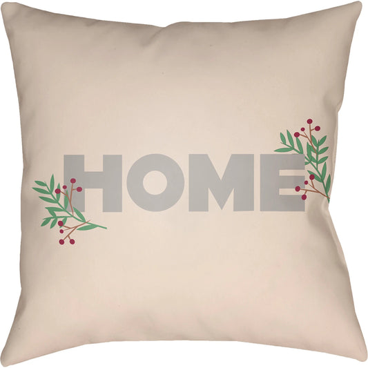 Holiday Home Pillow - 24778 by Livabliss in ash, pearl, ivory. Made from front: 100% polyester, back: 100% polyester, fill: polyester, polyfill in a modern style.