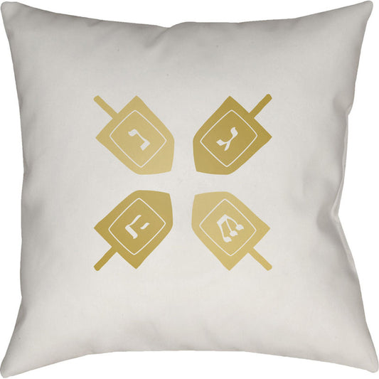 Dreidel II Pillow - 27217 by Livabliss. Made from front: 100% polyester, back: 100% polyester in a traditional style.