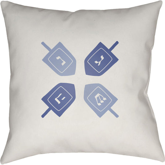 Dreidel II Pillow - 27217 by Livabliss. Made from front: 100% polyester, back: 100% polyester in a traditional style.