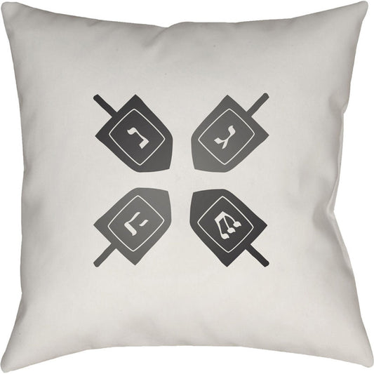 Dreidel II Pillow - 27217 by Livabliss. Made from front: 100% polyester, back: 100% polyester in a traditional style.