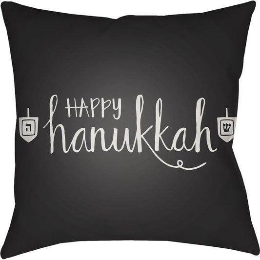 Happy Hannukah Pillow - 18237 by Livabliss. Made from front: 100% polyester, back: 100% polyester in a modern style.