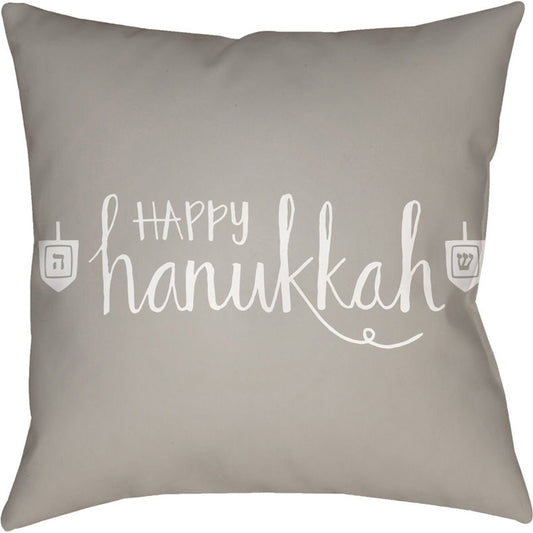 Happy Hannukah Pillow - 18237 by Livabliss. Made from front: 100% polyester, back: 100% polyester in a modern style.
