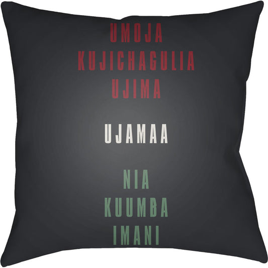 Kwanzaa III Pillow - 24447 by Livabliss. Made from front: 100% polyester, back: 100% polyester in a modern style.