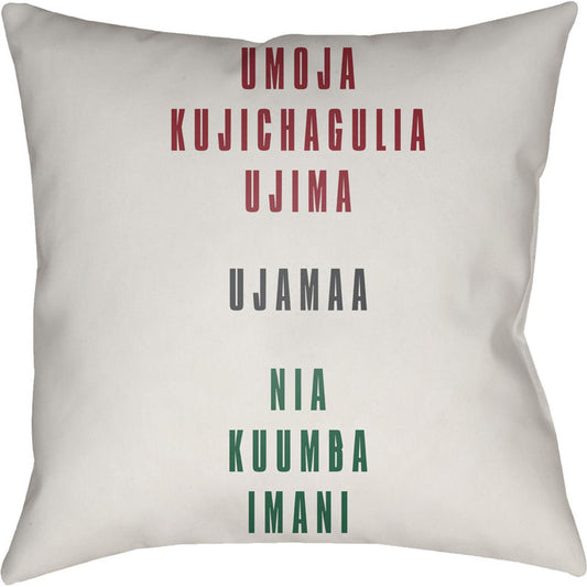 Kwanzaa III Pillow - 24447 by Livabliss. Made from front: 100% polyester, back: 100% polyester in a modern style.