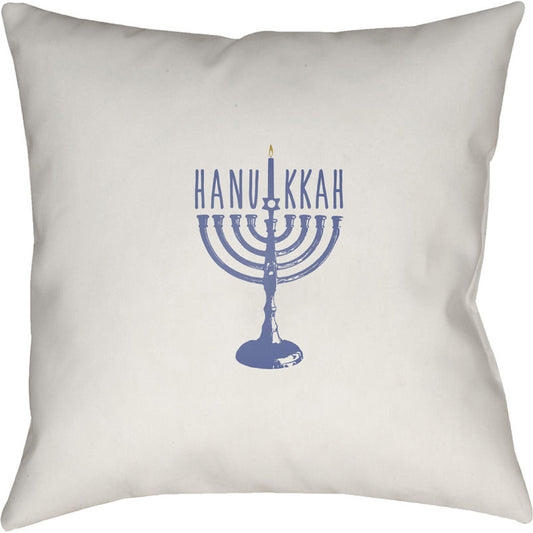 Hanukkah Menorah Pillow - 16328 by Livabliss. Made from front: 100% polyester, back: 100% polyester in a modern style.