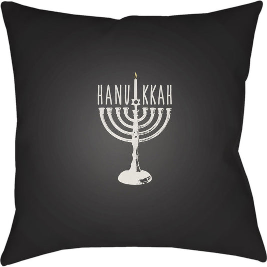 Hanukkah Menorah Pillow - 16328 by Livabliss. Made from front: 100% polyester, back: 100% polyester in a modern style.