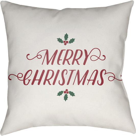 Merry Christmas I Pillow - 20053 by Livabliss. Made from front: 100% polyester, back: 100% polyester in a traditional style.