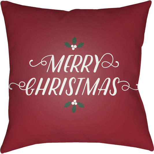 Merry Christmas I Pillow - 20053 by Livabliss. Made from front: 100% polyester, back: 100% polyester in a traditional style.