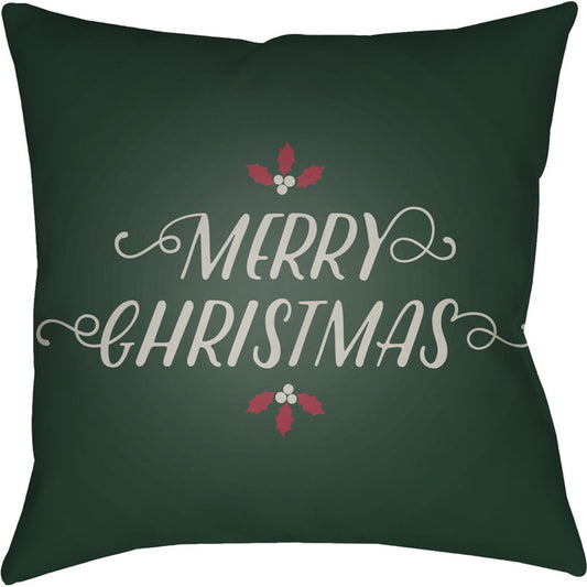 Merry Christmas I Pillow - 20053 by Livabliss. Made from front: 100% polyester, back: 100% polyester in a traditional style.