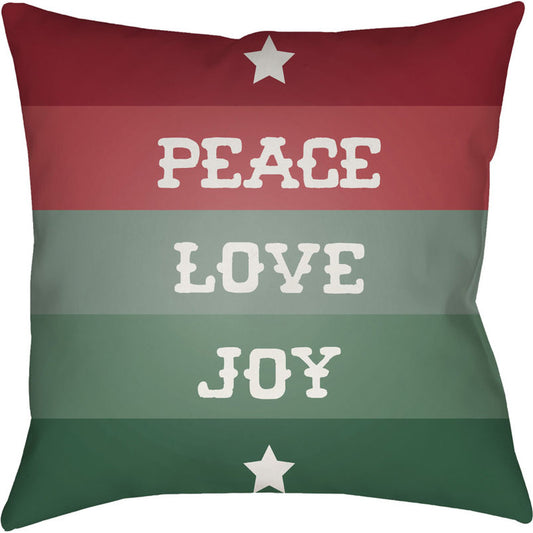 Peace Love Joy Pillow - 16856 by Livabliss. Made from front: 100% polyester, back: 100% polyester in a traditional style.