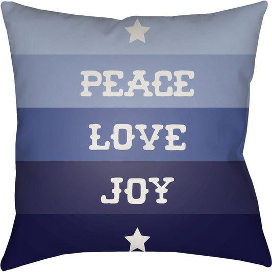 Peace Love Joy Pillow - 16856 by Livabliss. Made from front: 100% polyester, back: 100% polyester in a traditional style.
