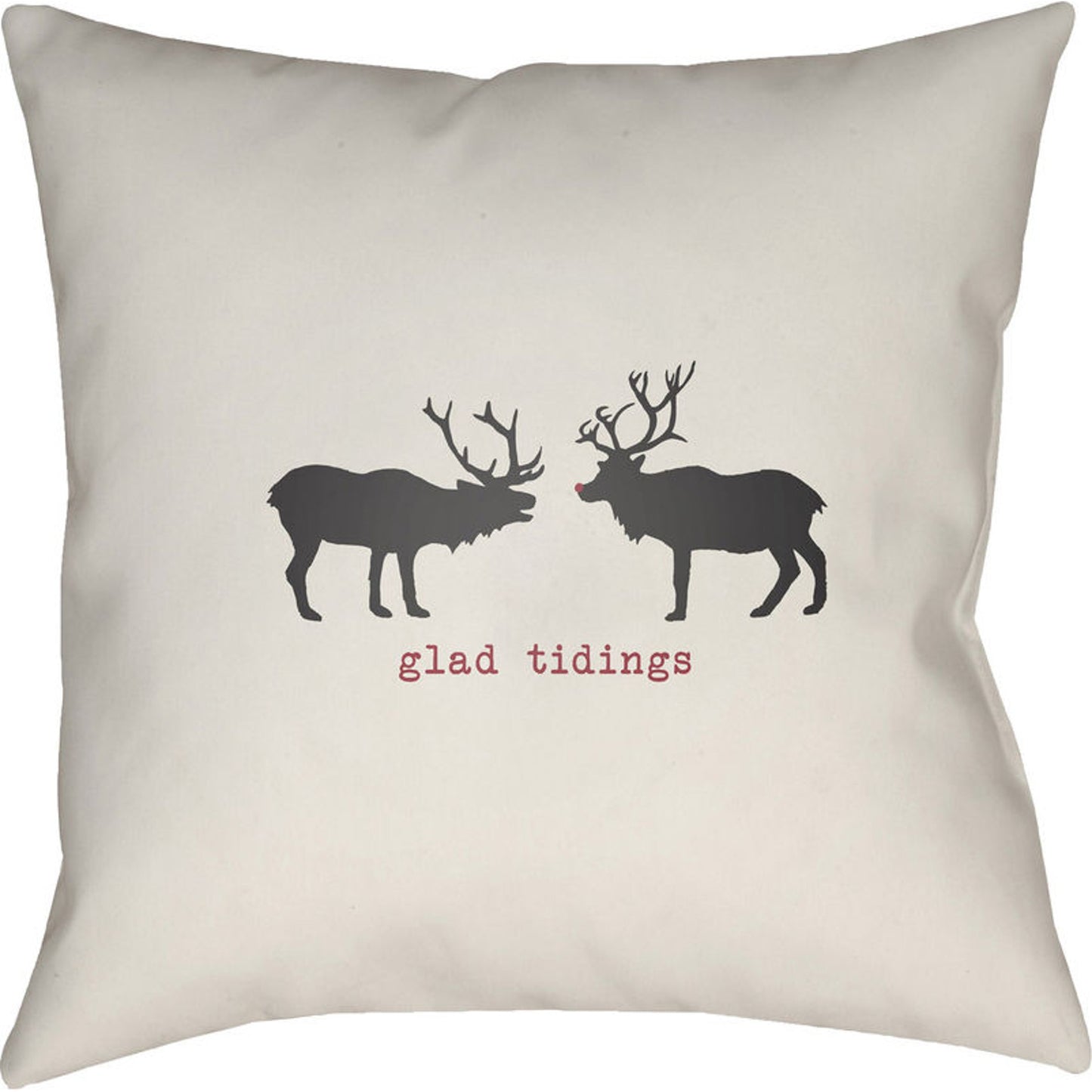 000 S-227684 | Primary Silo | Reindeer Indoor/Outdoor Pillow by Livabliss in white, black. Made from front: 100% polyester, back: 100% polyester in a traditional style.