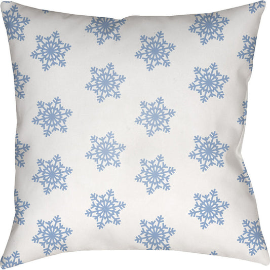 Snowflakes Pillow - 23813 by Livabliss. Made from front: 100% polyester, back: 100% polyester in a modern style.