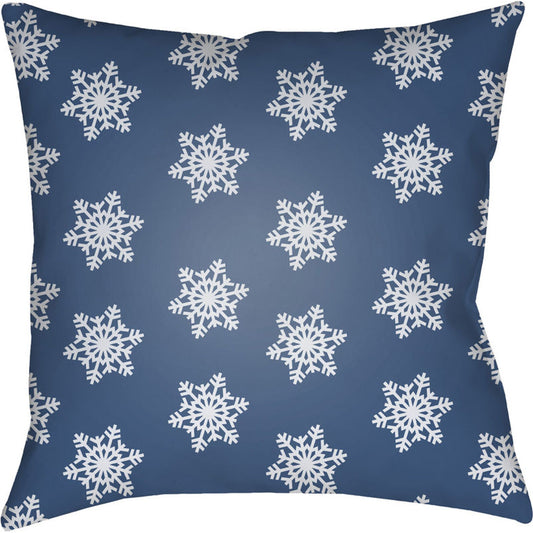 Snowflakes Pillow - 23813 by Livabliss. Made from front: 100% polyester, back: 100% polyester in a modern style.