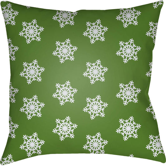 Snowflakes Pillow - 23813 by Livabliss. Made from front: 100% polyester, back: 100% polyester in a modern style.