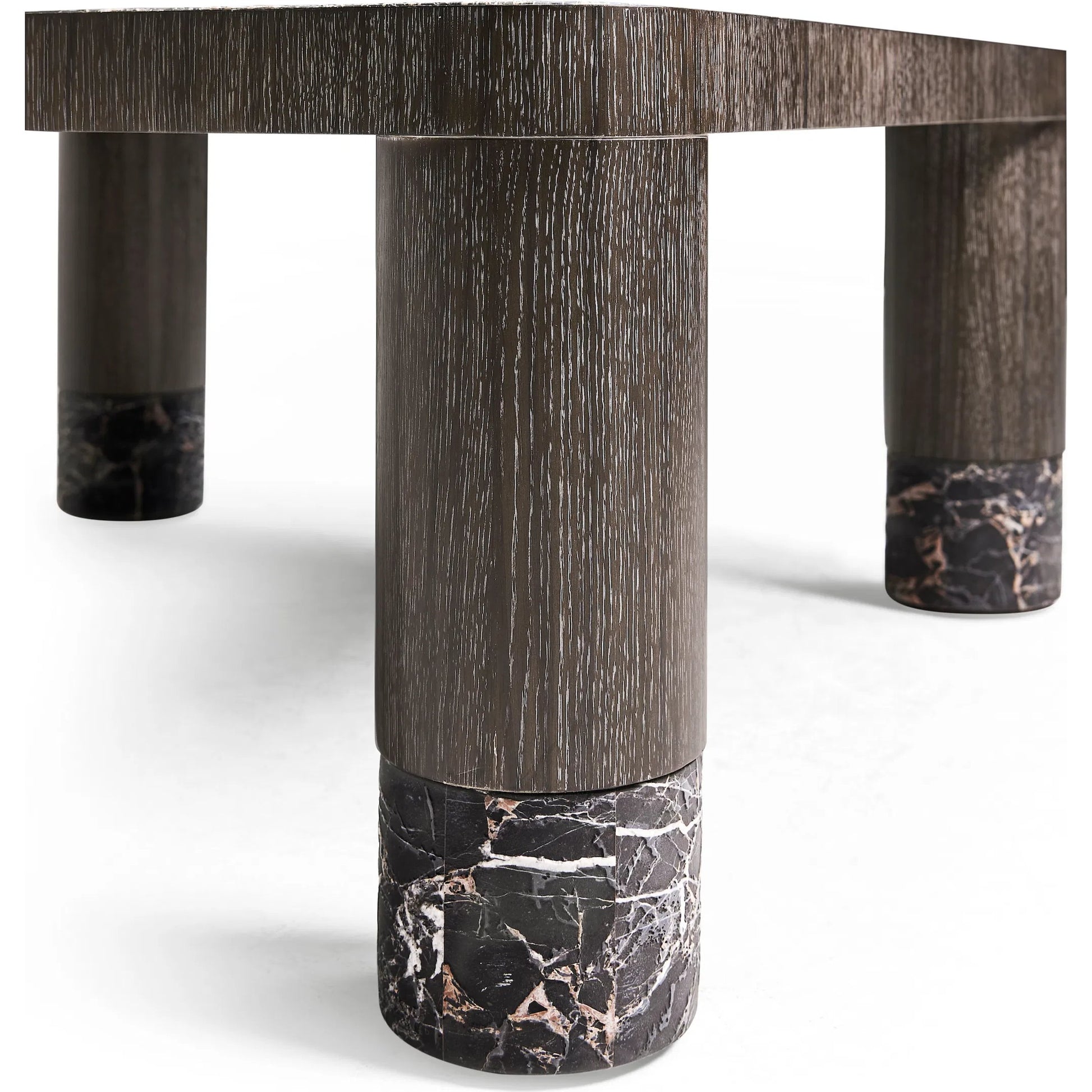 Monarch Square Cocktail Table by Jonathan Charles in chocolate apricot oak. Made from main oak veneer in a unique style.