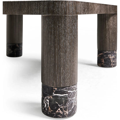 Monarch Square Cocktail Table by Jonathan Charles in chocolate apricot oak. Made from main oak veneer in a unique style.