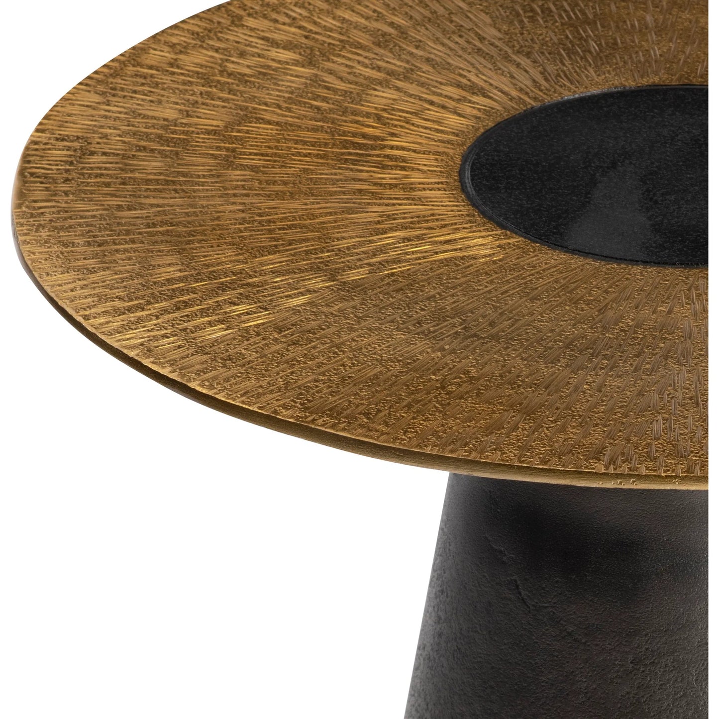003 SI-2513392 | Closeup | Alto Accent Table by Bernhardt in black nickel. Made from metal in a modern style.