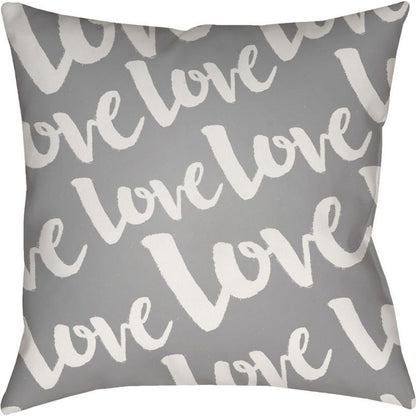 Love Indoor/Outdoor Pillow by Livabliss. Made from front: 100% polyester, back: 100% polyester in a modern style.
