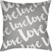 Love Indoor/Outdoor Pillow by Livabliss. Made from front: 100% polyester, back: 100% polyester in a modern style.