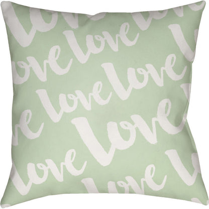 Love Indoor/Outdoor Pillow by Livabliss. Made from front: 100% polyester, back: 100% polyester in a modern style.