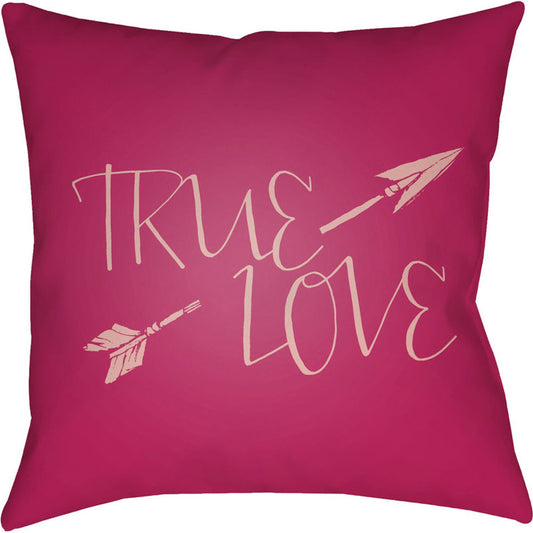 True Love Pillow - 21974 by Livabliss in pink. Made from front: 100% polyester, back: 100% polyester in a modern style.