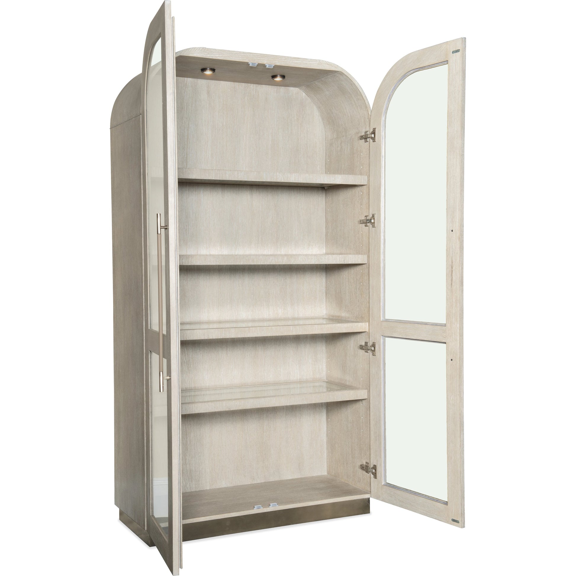 Modern Mood Display Cabinet by Hooker Furniture. Made from oak veneers, metal, glass in a modern style.