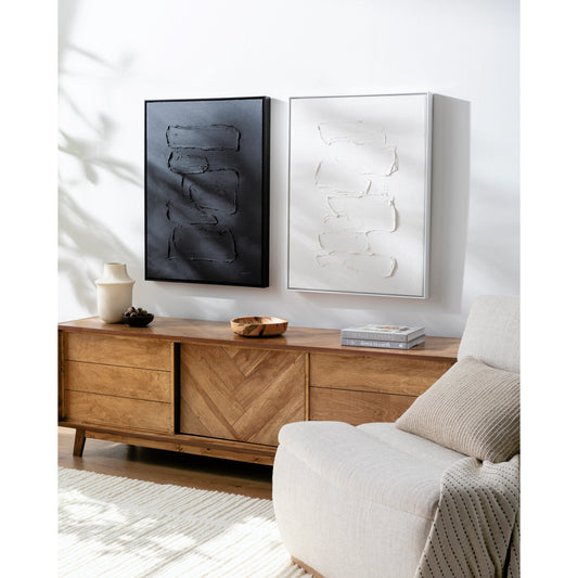 Hemkund Framed Art - 528624 by Surya. Made from canvas, polystyrene in a modern style.