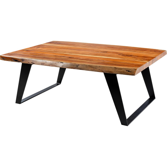 Halden - 32632 by Surya in top: brown, base: black and powder coatednatural. Made from top: wood, base: metal in a modern style.