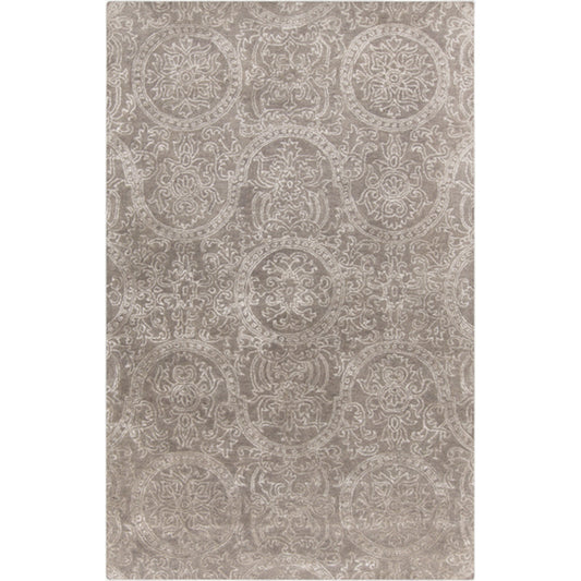 Henna Rug - 936 by Surya in medium gray, light gray. Made from 50% wool, 30% viscose, 20% cotton in a unique style.