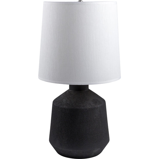Heuvelton - 492797 by Surya in black, white and matte brushed. Made from body: ceramic, shade (outside): paper, shade (inside): paper, finial: metal in a modern style.