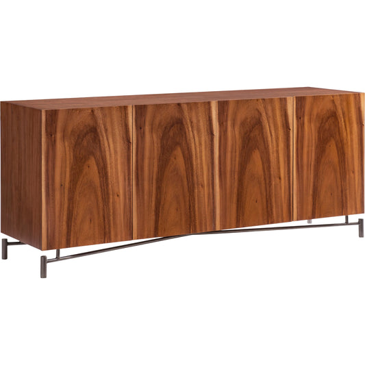 Loft Brasea Wooden Entertainment Credenza by Bernhardt in brown. Made from wood, metal in a unique style.