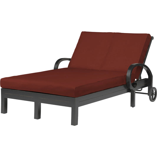 Monterey Outdoor Double Chaise by Sunset West in browns. Made from aluminum in a cottage & farmhouse style.