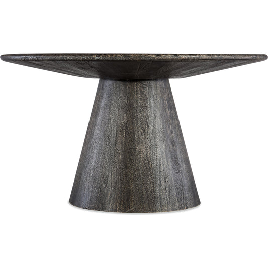 Commerce and Market Madison Round Dining Table by Hooker Furniture in black. Made from mango solids in a modern style.