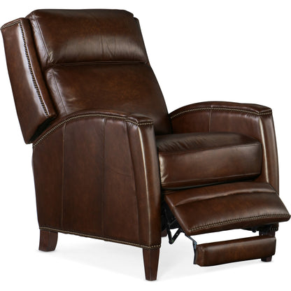 Declan Recliner by Hooker Furniture in brindisi trinita. Made from leather in a traditional style.