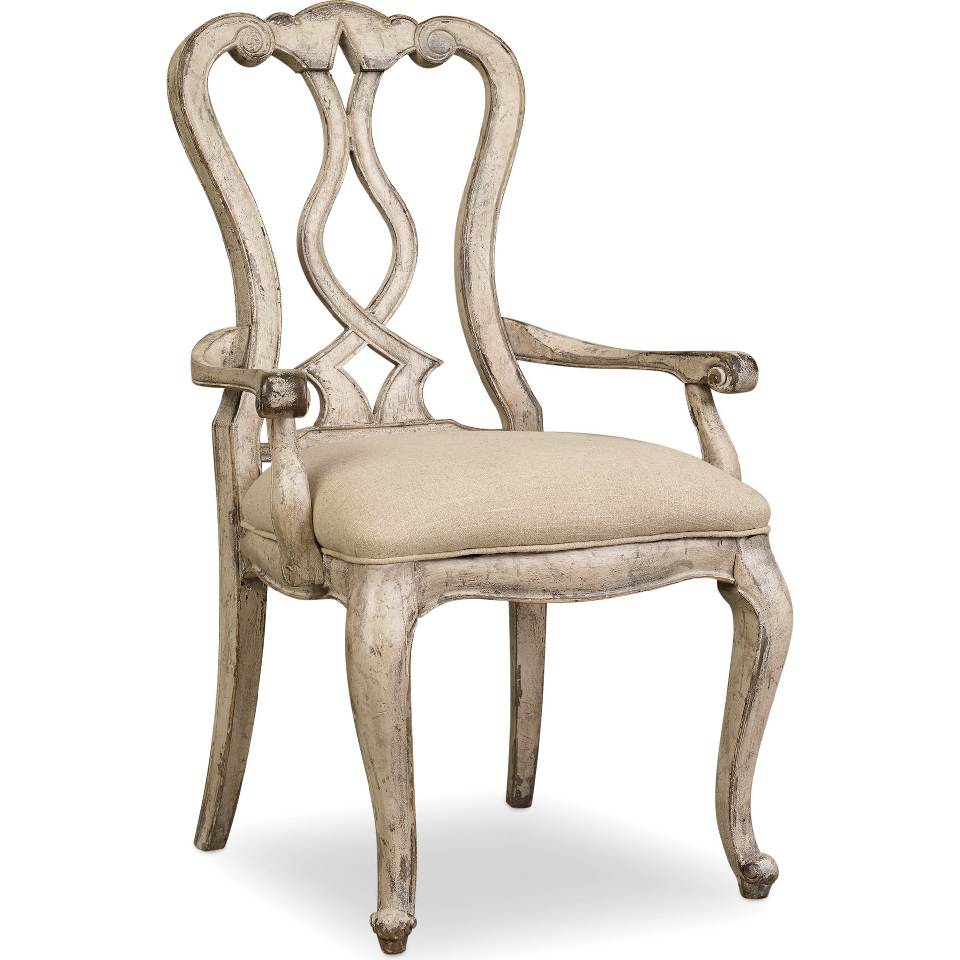 Chatelet Splatback Arm Chair (Set of 2) by Hooker Furniture in beige. Made from fabric in a traditional style.