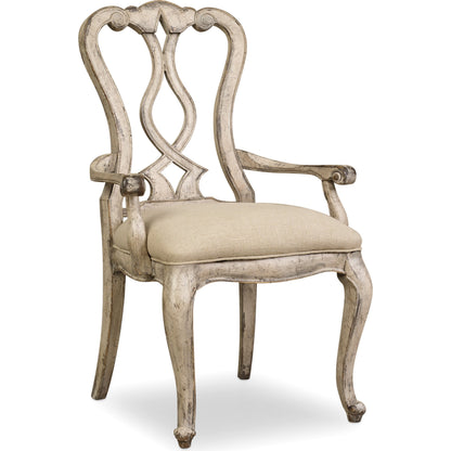 Chatelet Splatback Arm Chair (Set of 2) by Hooker Furniture in beige. Made from fabric in a traditional style.