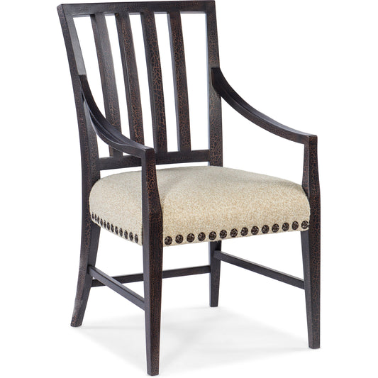 Big Sky Arm Chair (Set of 2) by Hooker Furniture in beige. Made from wood, fabric, nailheads in a transitional style.