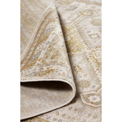 Aura Persian Rug - 3738F by Feizy in gold, ivory. Made from polyester, polypropylene in a unique style.