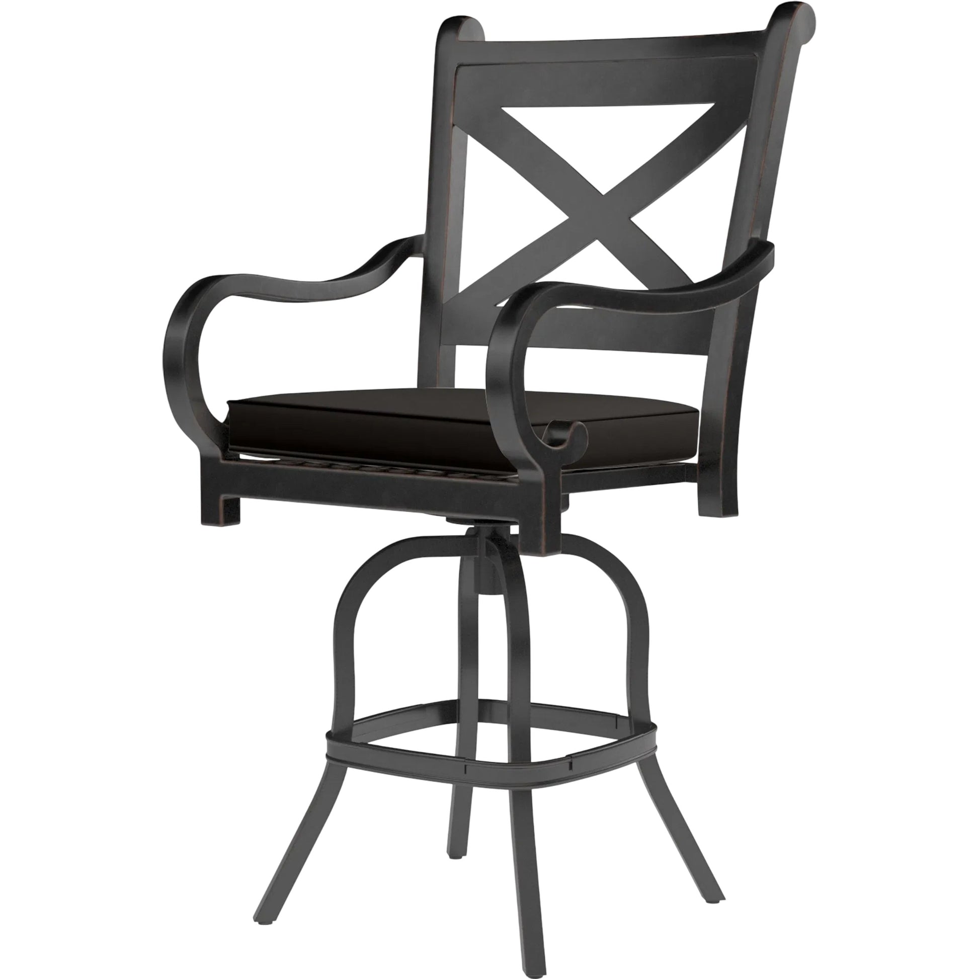 Monterey Outdoor Counter Stool by Sunset West in browns. Made from aluminum in a cottage & farmhouse style.