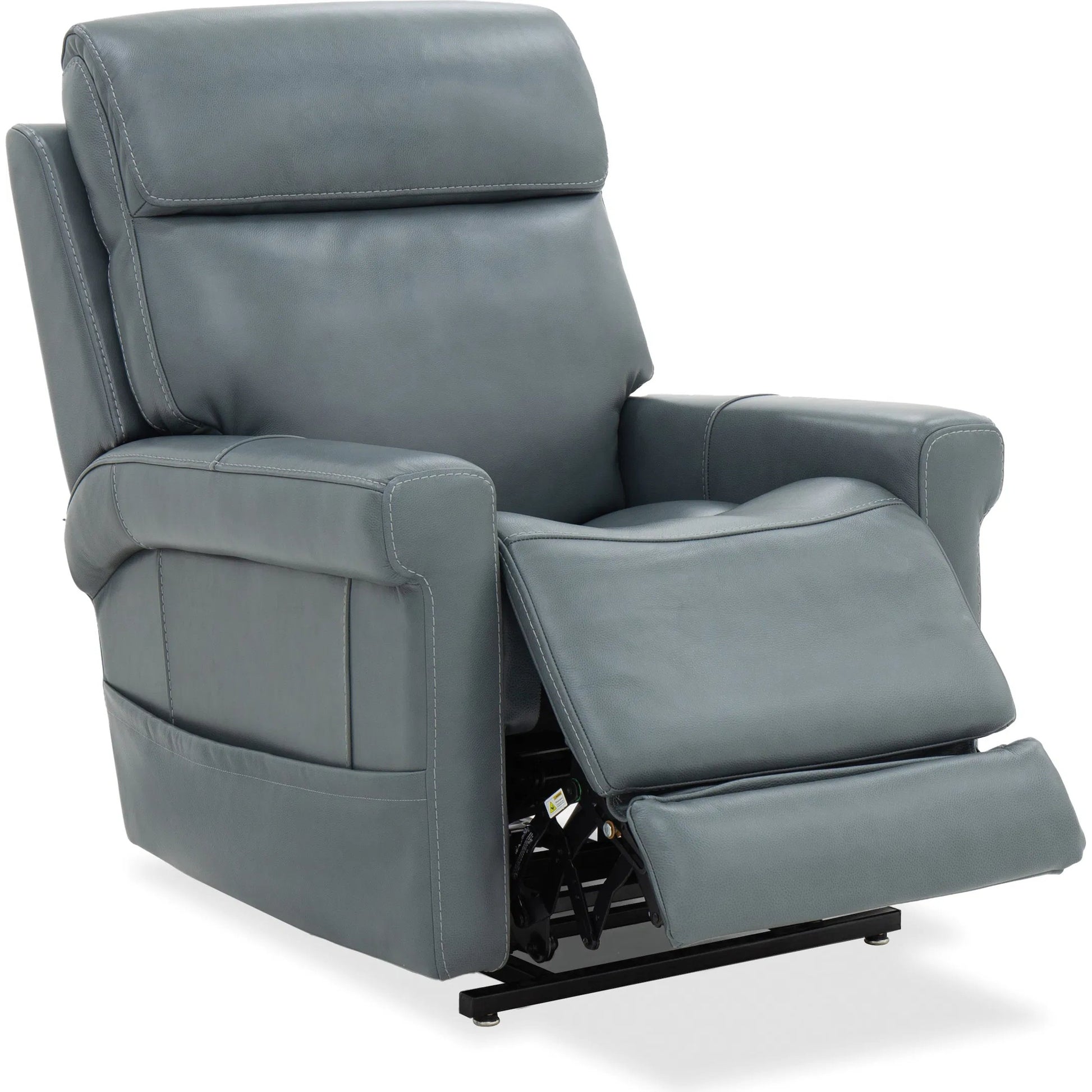 Locke Lift Chair with Power Recline by Hooker Furniture in maverick caribbean. Made from leather in a traditional style.